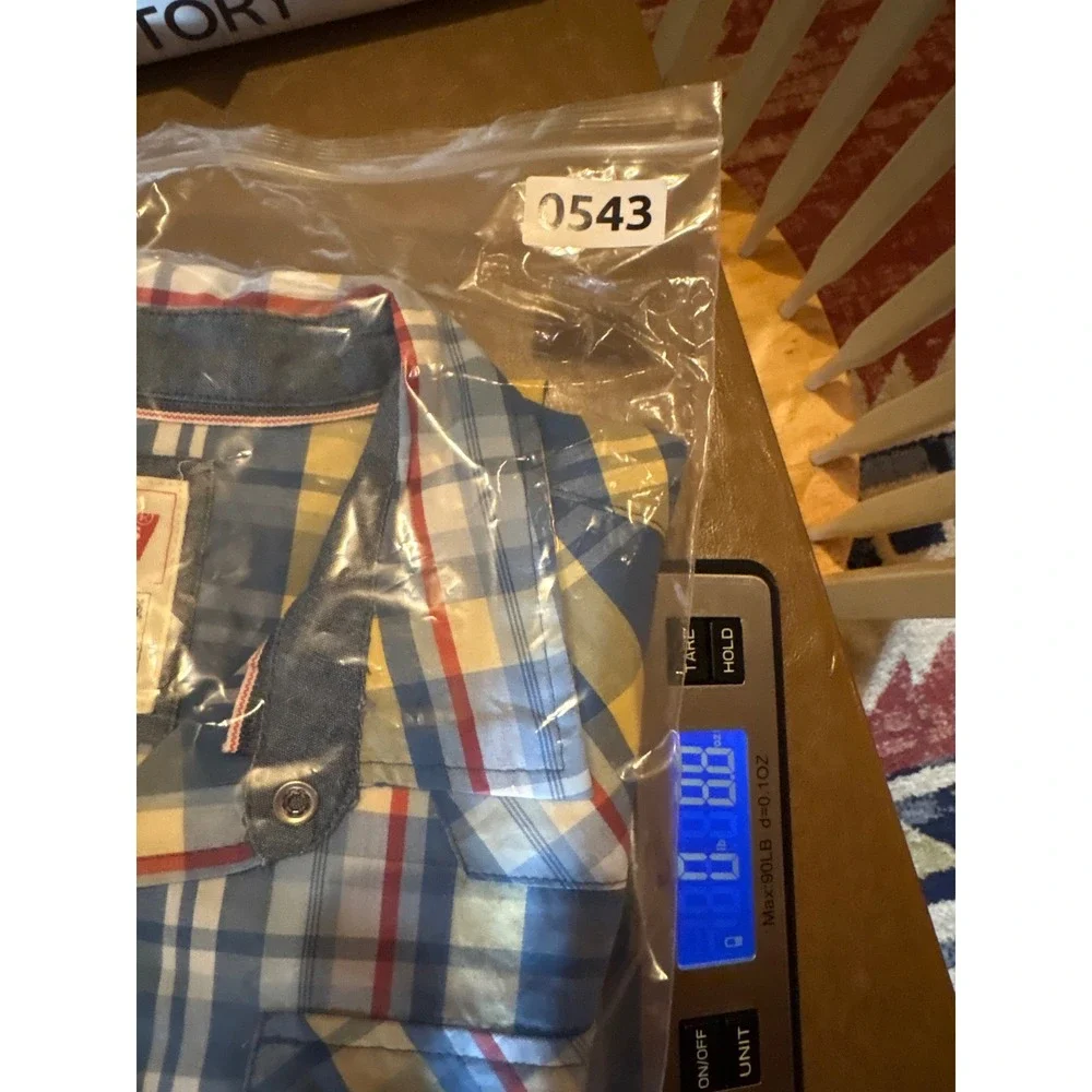 Levis Mens NEW Y2K XL Western Pearl Snap Plaid Shirt Blue Yellow Red Long Sleeve